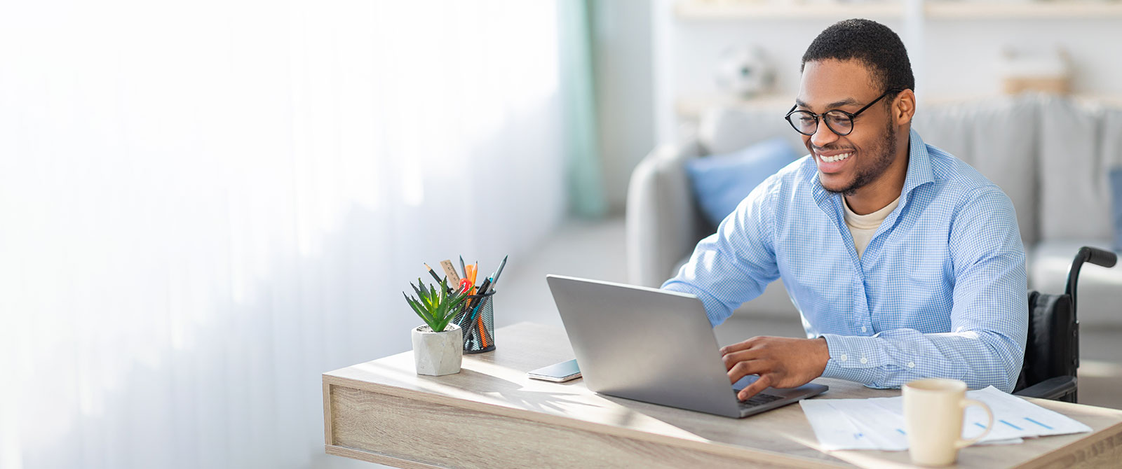 Man working on a laptop