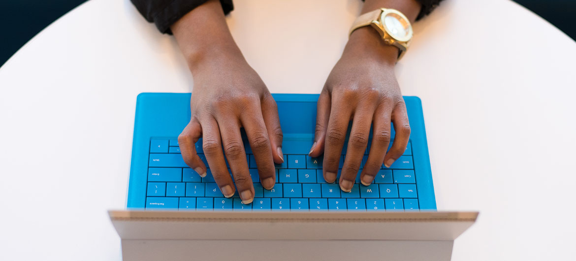 Woman on computer banking online