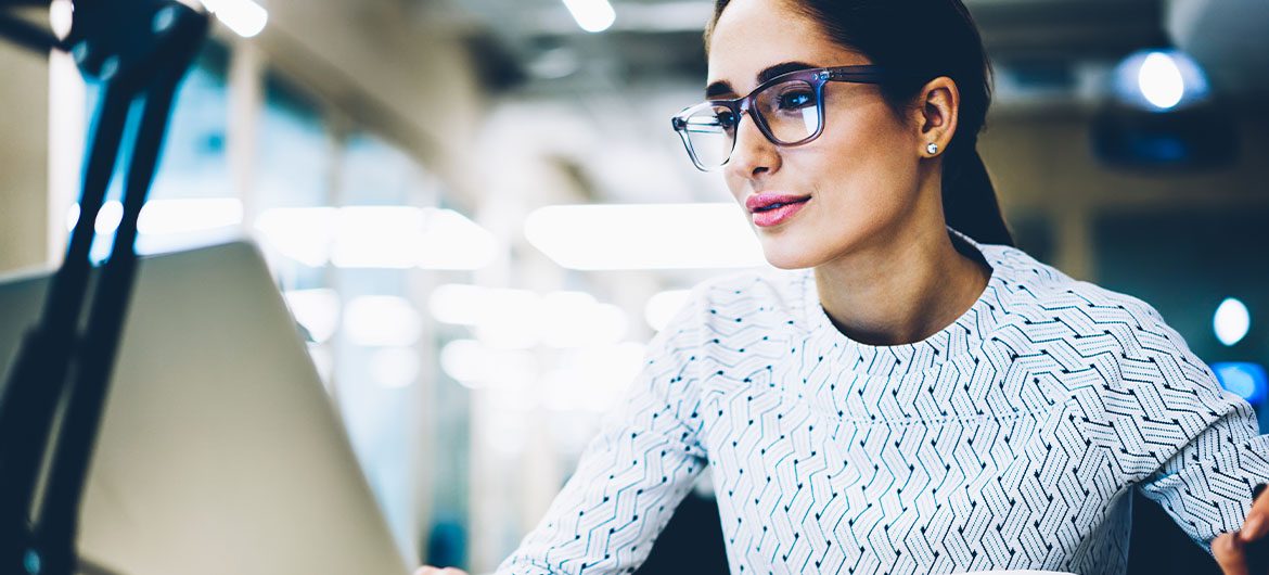 Woman working on computer