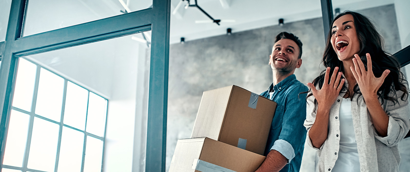 Couple moving into new home