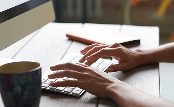 Person using computer to login