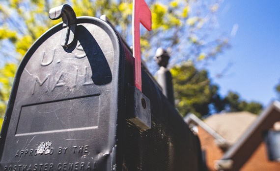 Mailbox in front of house